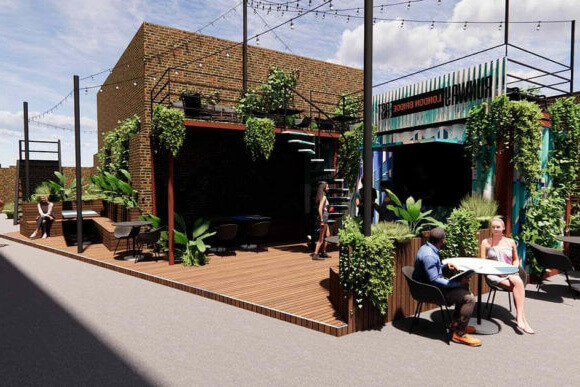The outdoor area at Crucifix Lane, Runway East in London Bridge