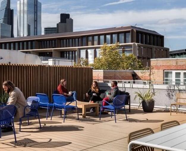 Roof terrace at Queen Street, WeWork in Mansion House