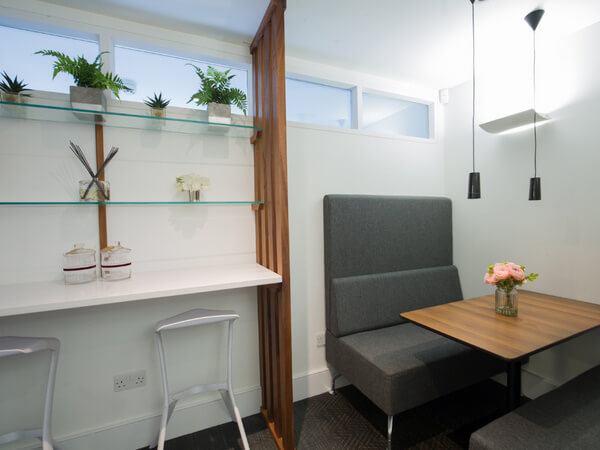 A breakout area in Wigmore Street, The Boutique Workplace Company, Marylebone