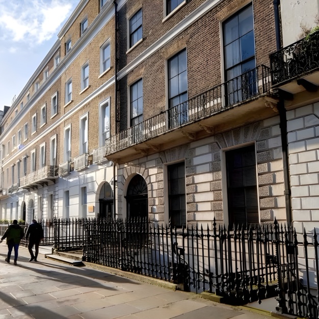 Building outside at Portland Place, Spacemade, Marylebone
