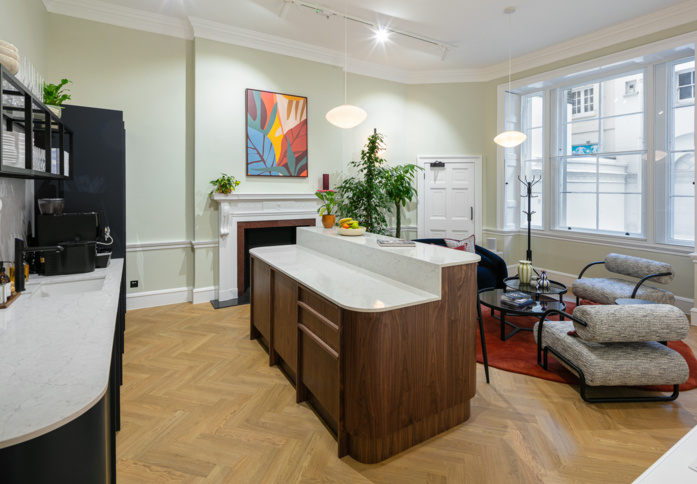 Kitchen area at Portland Place, Spacemade (Marylebone)