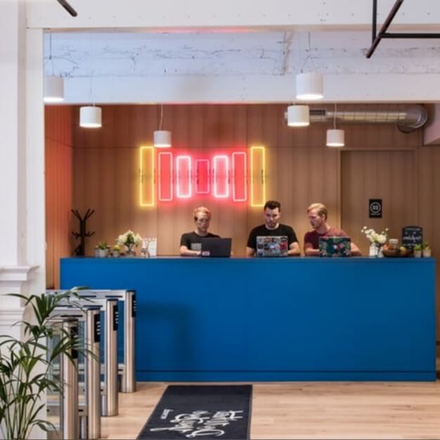 The reception at Marylebone Road, WeWork in Marylebone