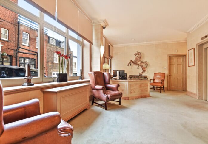 Reception area at Berkeley Square, Pasley-Tyler Holdings Limited in Mayfair