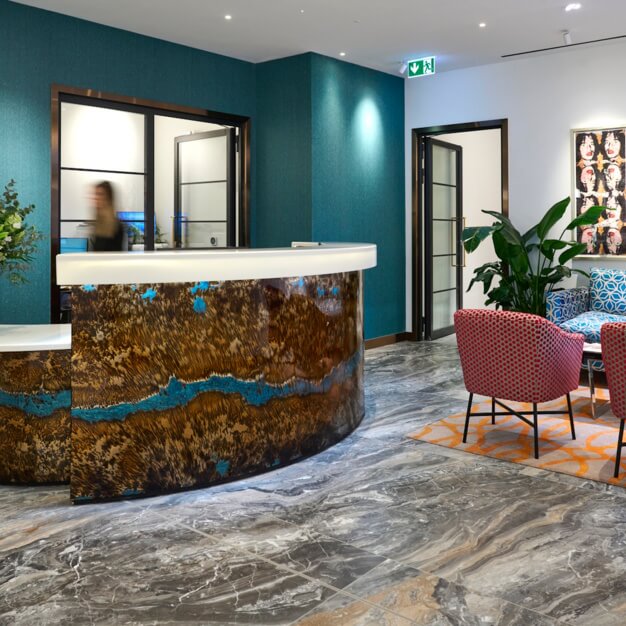 Reception area at Bolton Street, Beaumont Business Centres in Mayfair