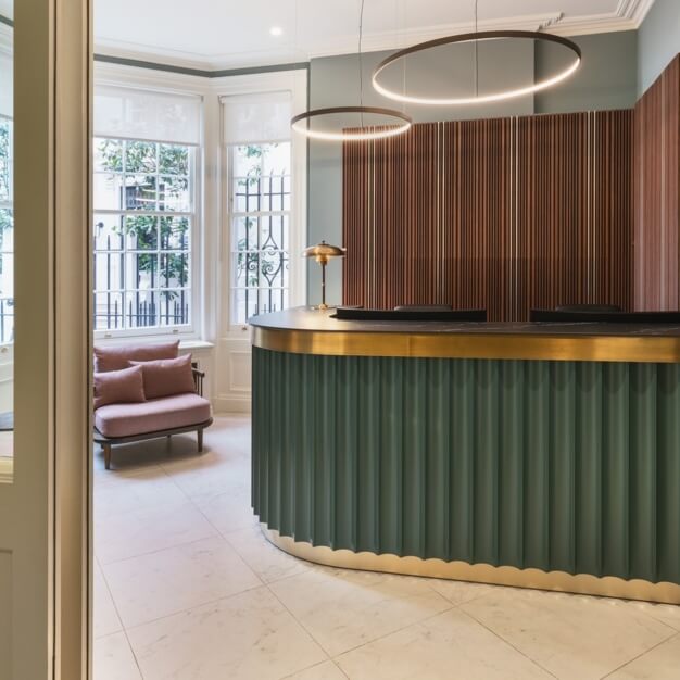 Reception area at Brook Street, Argyll in Mayfair