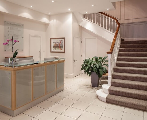 Reception area at Grosvenor Street, Argyll in Mayfair