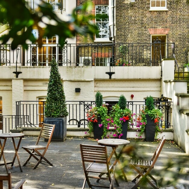 The outdoor area at Davies Street, Argyll in Mayfair