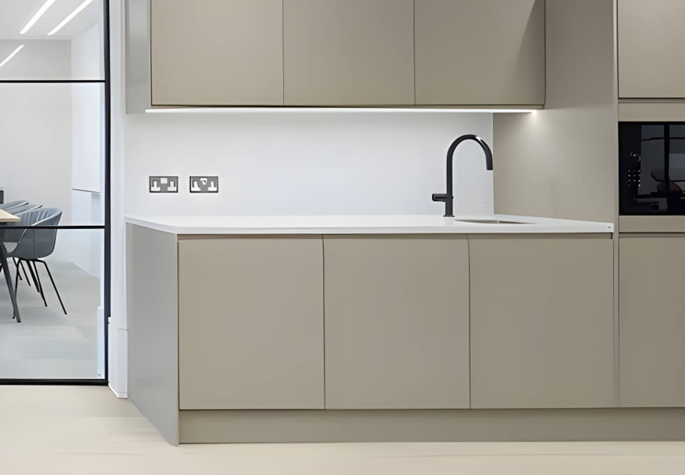 Use the dedicated kitchen at Duke Street, Knight Frank in Mayfair