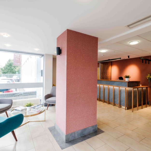 Reception area at Bunns Lane, Churchill House Business Centre in Mill Hill