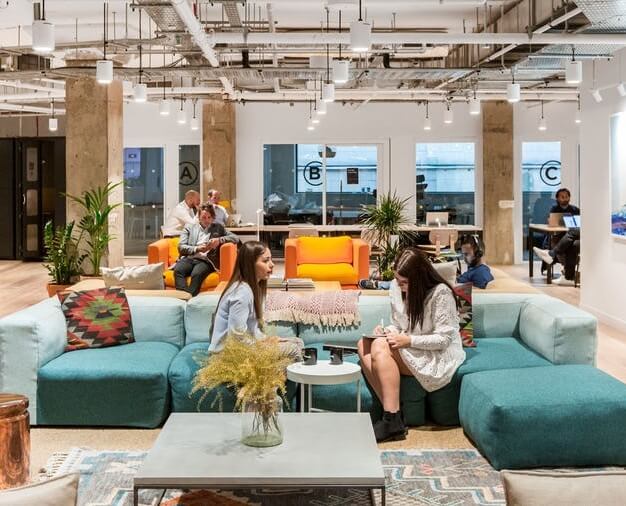 A breakout area in Eastcheap, WeWork, Monument