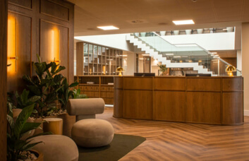 Reception area at King William Street, Halkin Management in Monument