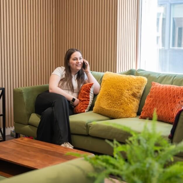 A breakout area in Chiswell Street, Unity Flexible Office Space, Moorgate
