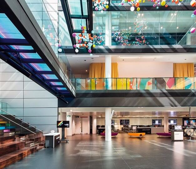 Atrium area at Finsbury Square, Kitt Technology Limited, in Moorgate