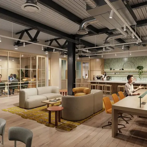 Breakout area at London Wall, FORA in Moorgate