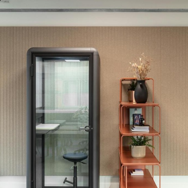 Phone booth at Finsbury Pavement, RX in Moorgate