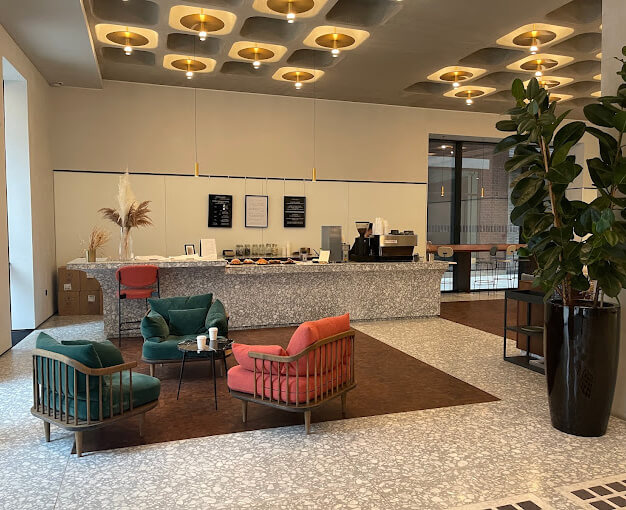The café at Coleman Street, Industrious UK Holdings Ltd in Moorgate
