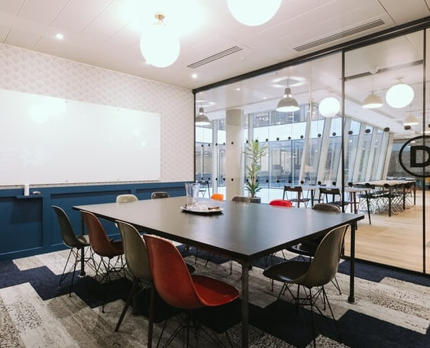 The meeting room at Fore Street Avenue, WeWork in Moorgate