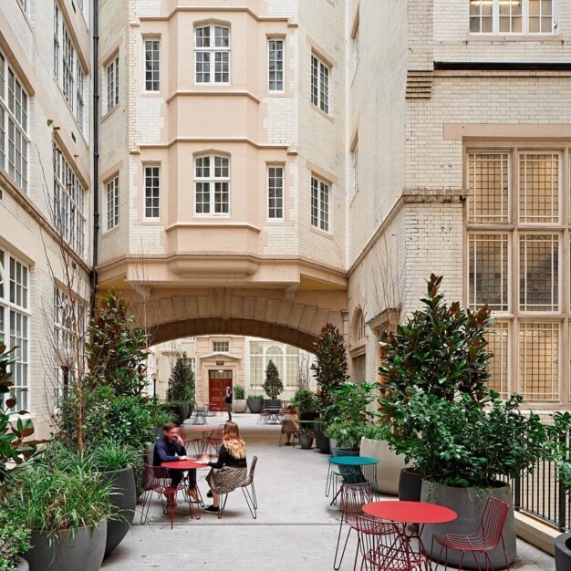 The outdoor area at Lackington Street, Knotel in Moorgate