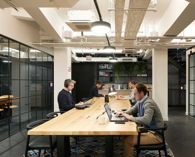Breakout area at Eastcastle Street, FORA in Noho