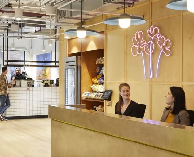 Reception at City Road, WeWork in Old Street