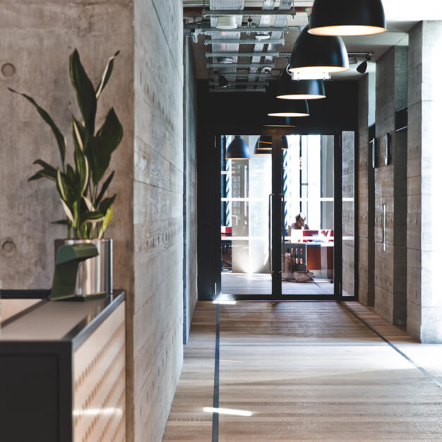 The hallway at Old Street Yard, FORA in Old Street