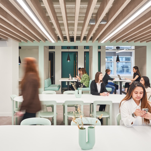 A breakout area at Oxford Street, Huckletree in London