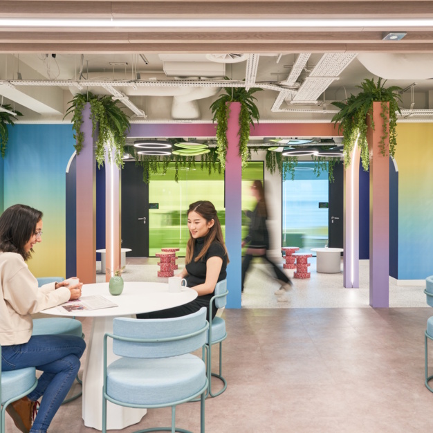 Breakout area at Oxford Street, Huckletree in Oxford Street