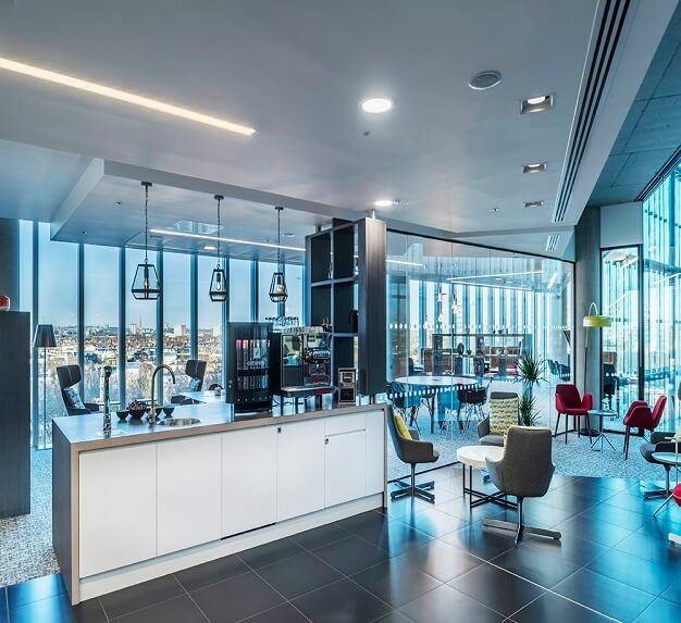 A breakout area in Kingdom Street, Regus, Paddington