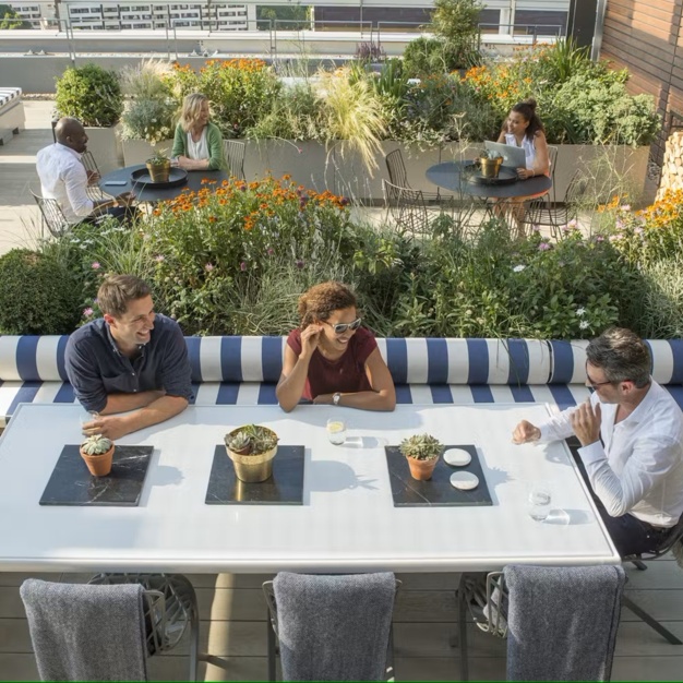 The roof terrace at Kingdom Street, The British Land Company PLC in Paddington