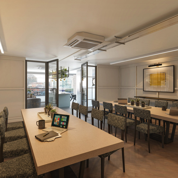 A breakout area in Bonhill Street, Business Cube, Shoreditch
