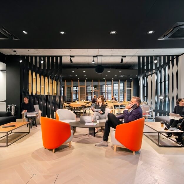 Breakout area at Phipp Street, Workspace Group Plc in Shoreditch