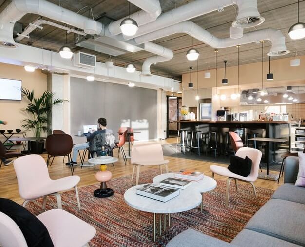 Breakout space for clients - Mark Square, WeWork in Shoreditch