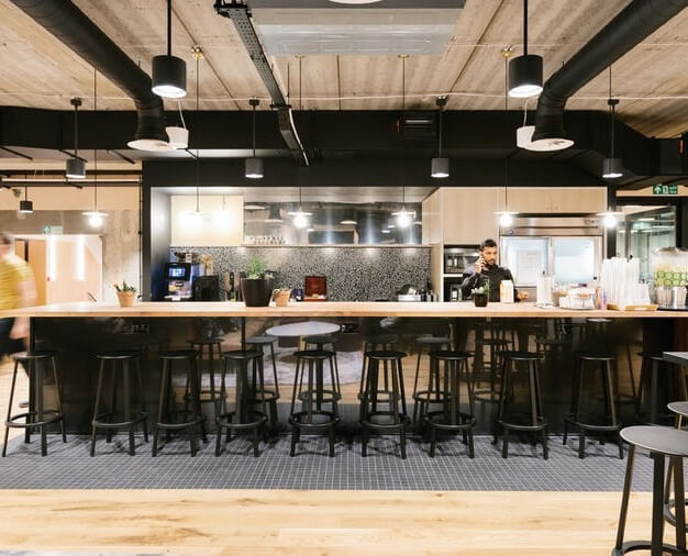Kitchen at Mark Square, WeWork in Shoreditch