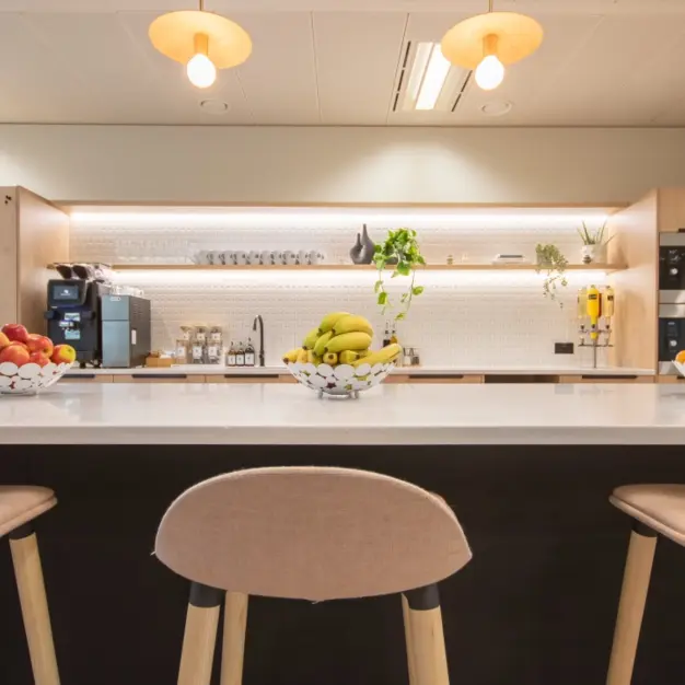 Kitchenette at Crown Place, Industrious UK Holdings Ltd in Shoreditch