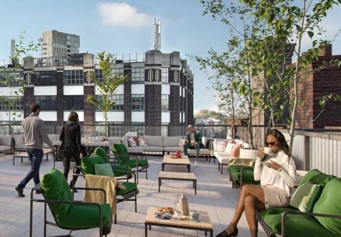 Outdoor area at Montacute Yards, FORA in Shoreditch