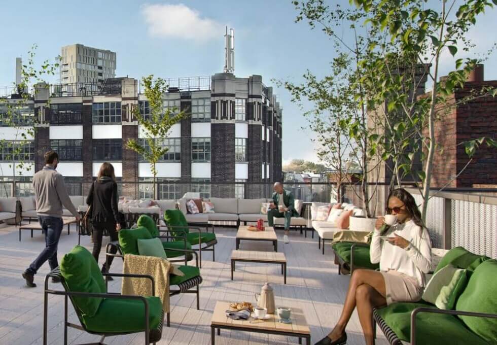 Outdoor area at Montacute Yards, FORA in Shoreditch