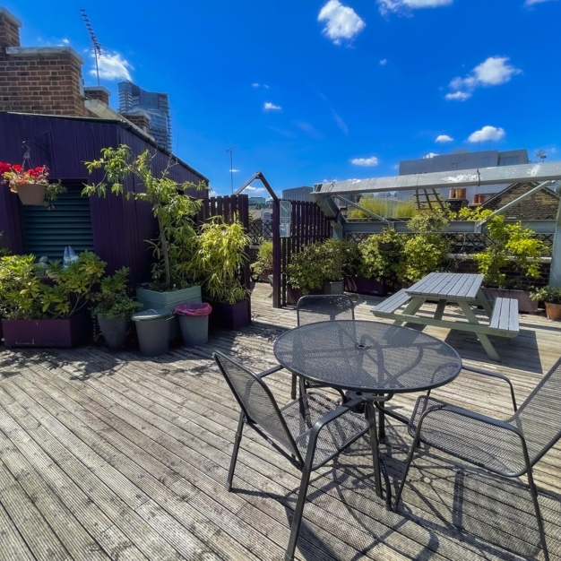 Roof terrace in Rivington Street, Shoreditch Business Centre, Shoreditch