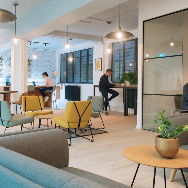 The breakout area in Scrutton Street, Techspace (Shoreditch)