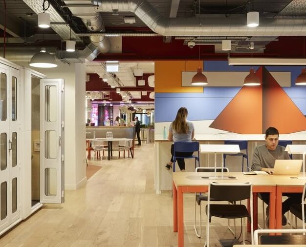 The communal space at Wilson Street, WeWork in Shoreditch