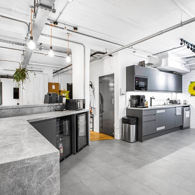 The dedicated kitchen at Scrutton Street, Base Offices in Shoreditch