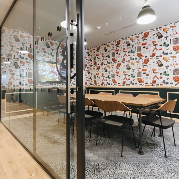 The meeting room at Mark Square, WeWork in Shoreditch