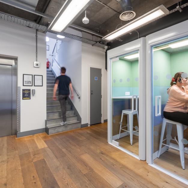 The phone booth at Curtain Road, The Boutique Workplace Company in Shoreditch