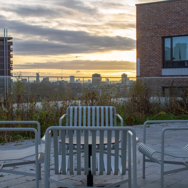 The roof terrace at Gorsuch Place, Shoreditch One Ltd (Oneder) in Shoreditch