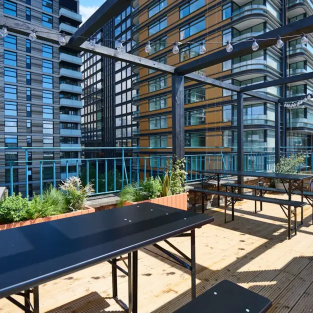 The roof terrace at Shoreditch High Street, House of Creative London Ltd in Shoreditch