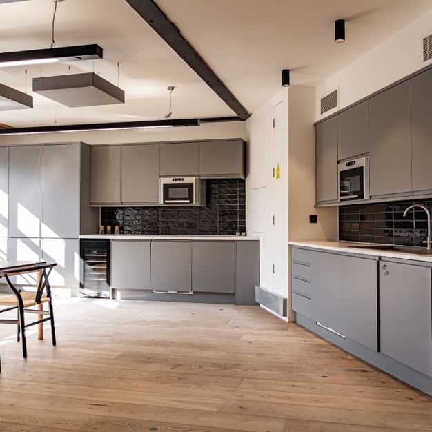 Use the dedicated kitchen at Willow Street, Base Offices in Shoreditch