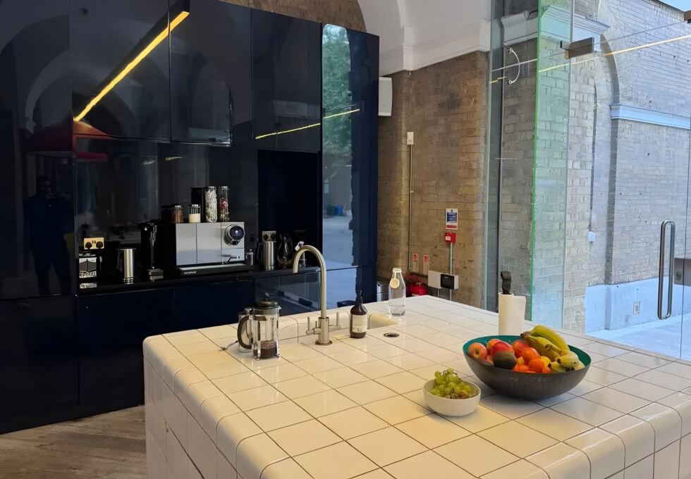 Use the dedicated kitchen at Cavalry Square, Knight Frank in Sloane Square
