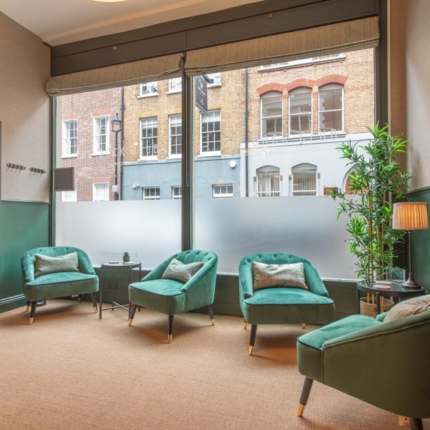 A breakout area at Podium Space Ltd,  Carlisle Street, Soho