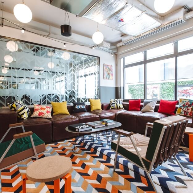 A breakout area in Great Chapel Street, WeWork, Soho