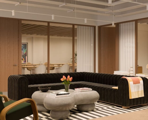 Breakout area at Wardour Street, WeWork in Soho