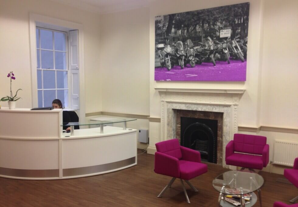 Reception area at Soho Square, The Boutique Workplace Company in Soho
